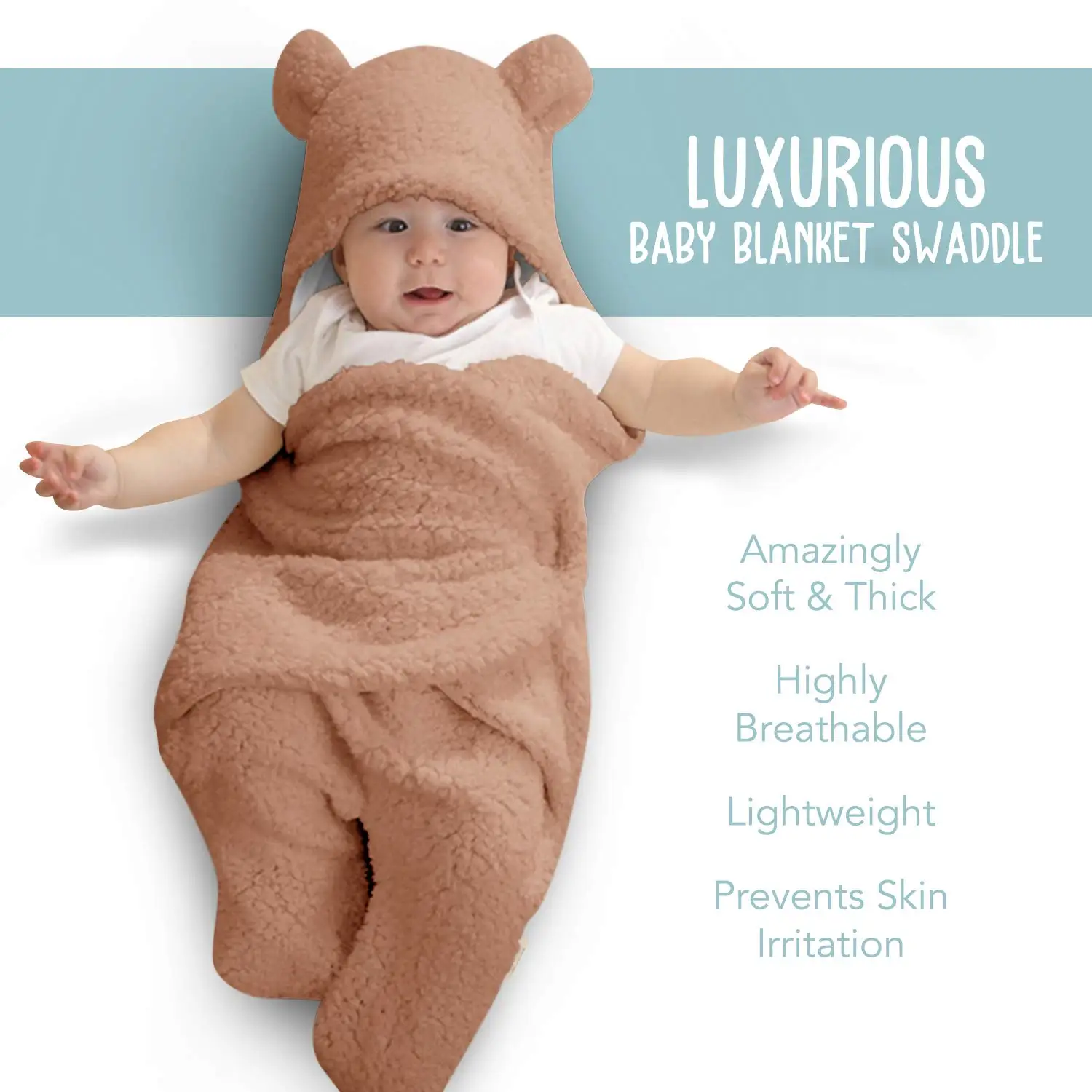 Pink Baby Hooded Blanket – Bear & Train Embroidery | Plush Swaddle & Snuggle Wrap