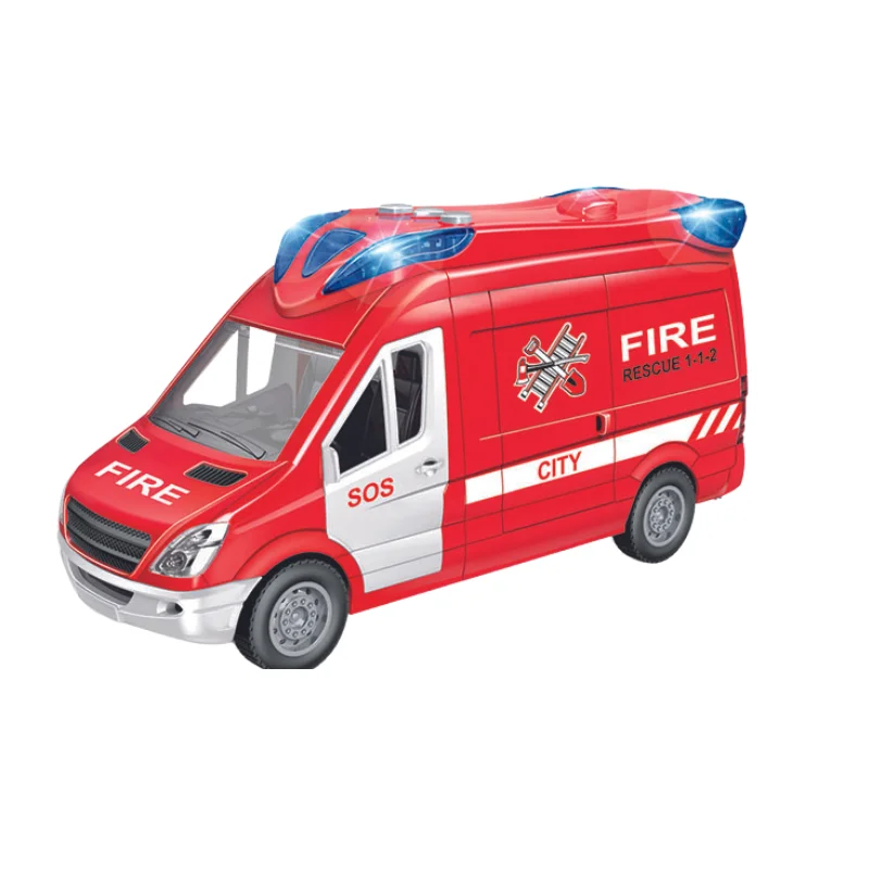 PANDAS 1:16  Multi-fuction Diecast Inertia Police Car Fire Truck Ambulance Toy  Vehicle Plastic Electric Car Toy  for Kid
