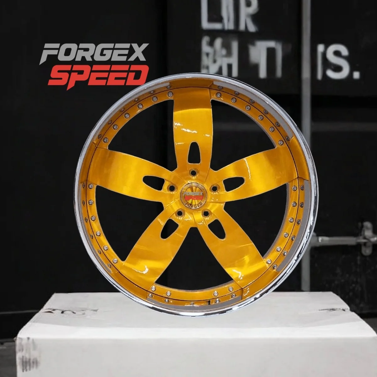 Forgex 20 22 24 26 28 Inch 22x10 5x114.3 5x115 5x120.7 2-Piece Gold Car Wheel Rim Forged Custom Wheels