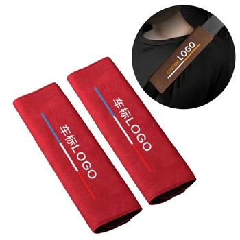 Custom Car logo Car Seat Belt Shoulder Pad Driving Seat Belt Car Cushion Cover Auto Parts