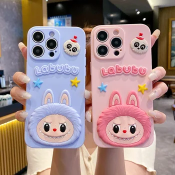 New Fun Plush Phone Case for Apple 15 Pro Max 16 Plus 3D Cartoon Protective Cover Garden Supplies Compatible