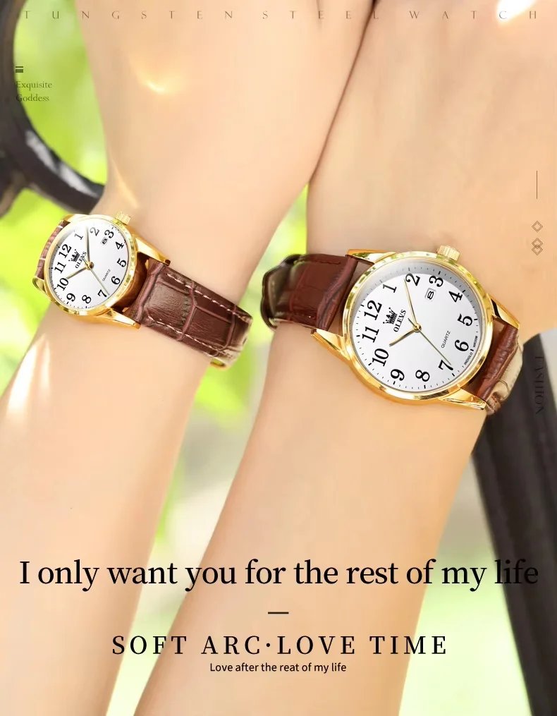 Fashion Brand OLEVS Watch 5566 Popular Sports Men's Watch Quartz Movement Date Leather Band 30M Waterproof Watch