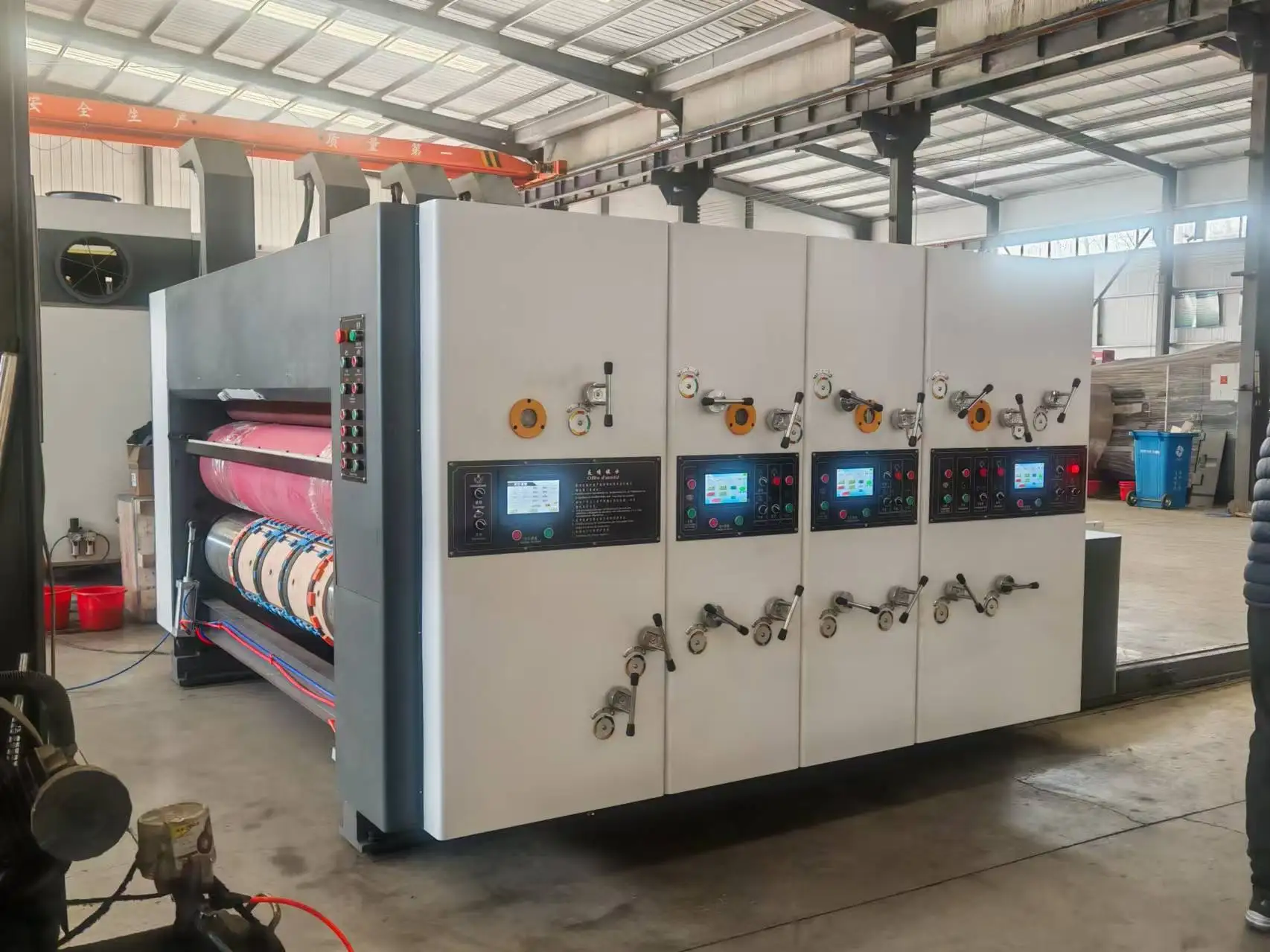 Flexo Water Ink Based Corrugated Board Printer Rs4 Slotter Die-cutting Machine for Pizza Box