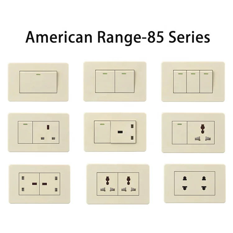 Us Type White Multi Function Universal Ac Power 3-pin Smart Plugs and Sockets Switch