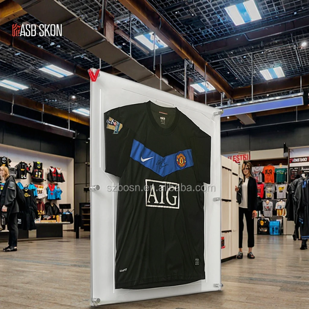 OEM Factory Wall Hanging Clear Acrylic Football Shirt Frame Eco-Friendly and Recyclable for Display