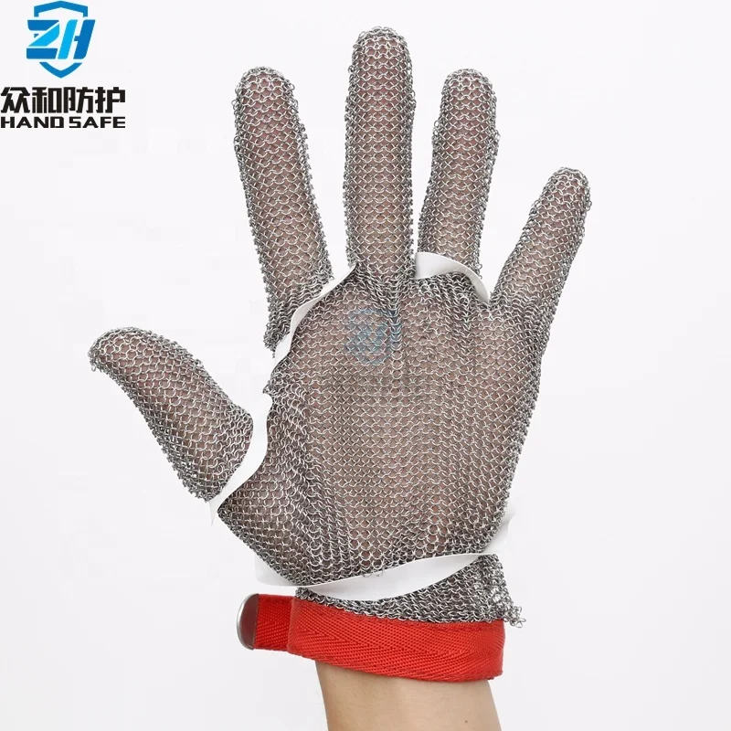 Stainless Steel Chainmail Glove Anti-Cut Safety Glove with Five