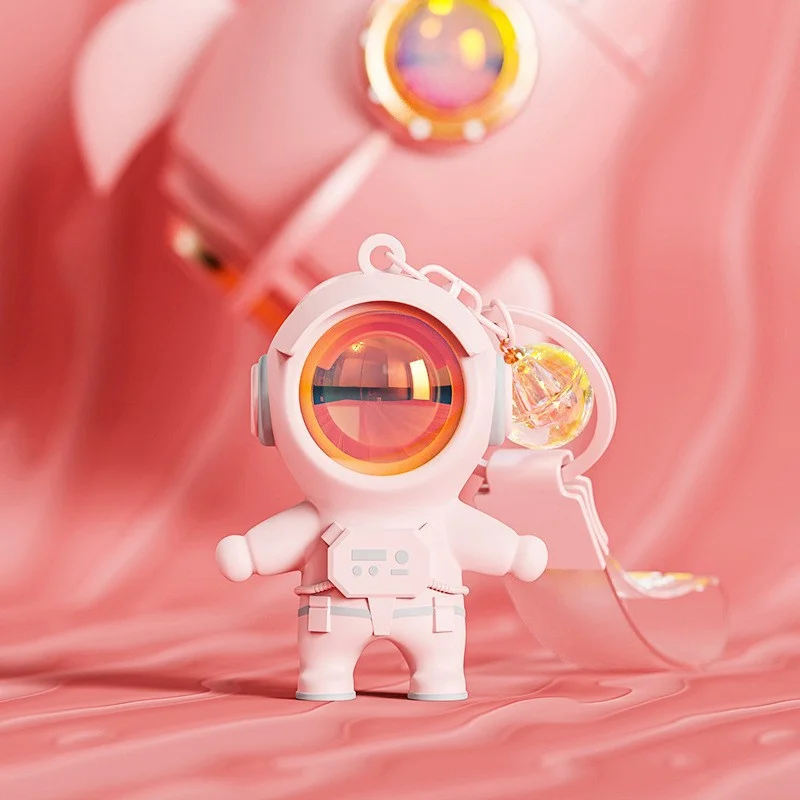 YOU WIZV Portachiavi astronauta, carino anime kawaii portachiavi per zaini, portachiavi spaziali con luce al tramonto per donne uomini, bianco, 2.36*1.57*1.37