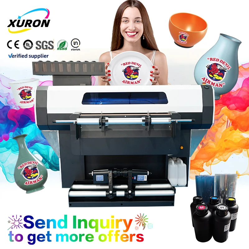 Xurong Fully Automatic Roll-to-Roll UV DTF Printer User-Friendly Transfer Solution Businesses All Sizes 600mm Multifunctional