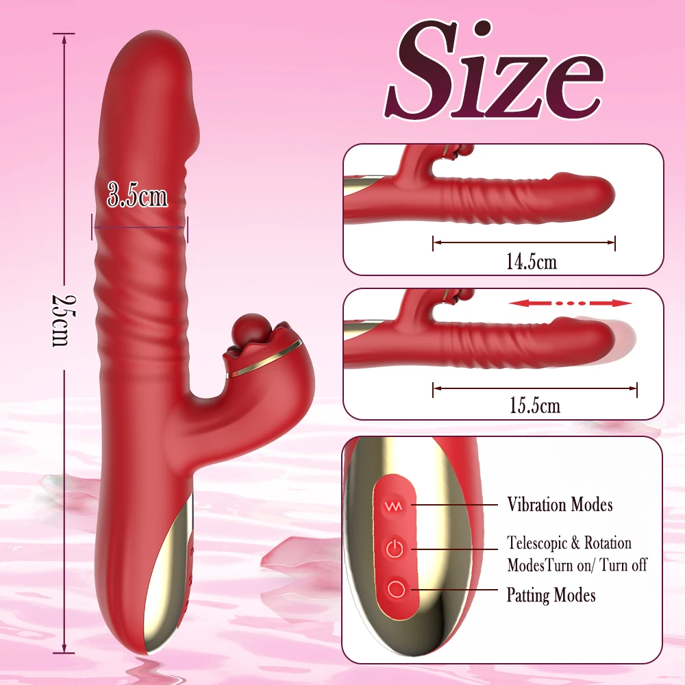 4-in-1 Thrusting Clitoral Stimulator Orgasm Licking G Spot Swing Spanking  Vibrator Rabbi Clitoris Vibrator Sex Toys for Woman
