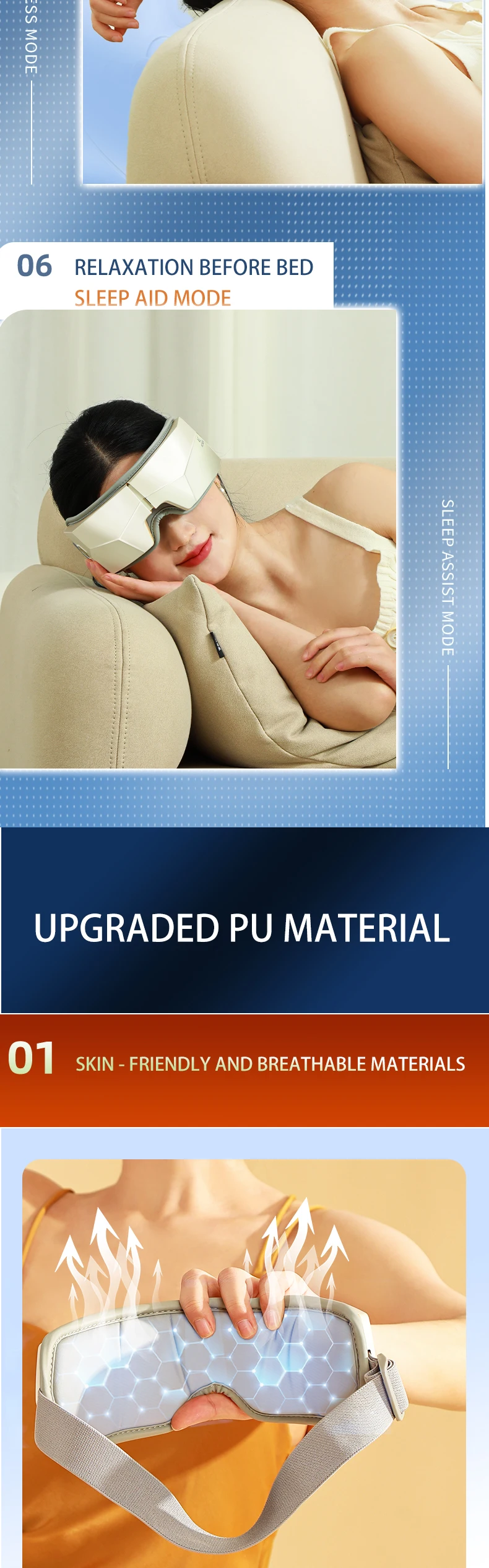 2025 New Product Smart Vibration Massage Relaxing Eye Care Device Hot Compress Eye Massager With Air Pressure