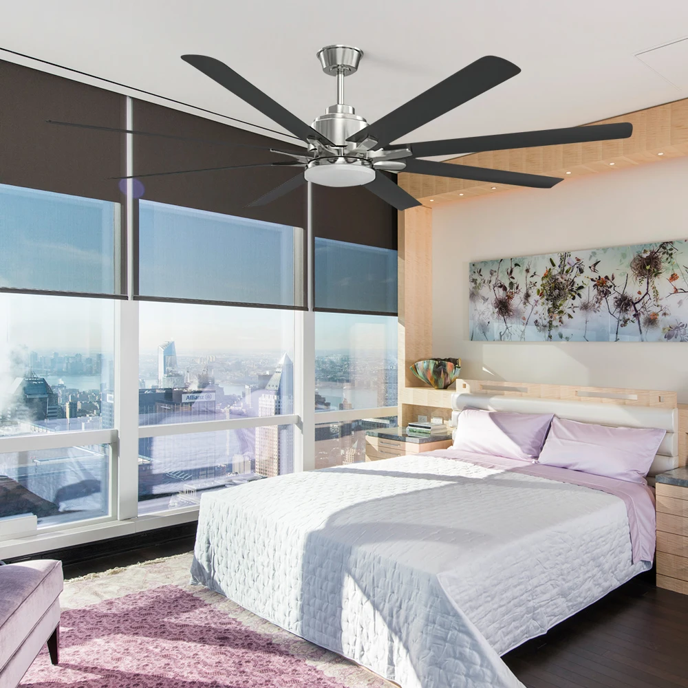 DC Motor Remote Control Large Fan Light 66 Inch Smart App Control Big Industrial Led Ceiling Fan With Light