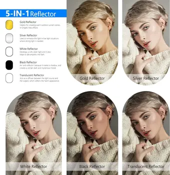 NEEWER 47"x71"/120x180cm Light Reflectors for Photography, Portable 5 in 1 Collapsible Multi Disc with Bag - Translucent detail image