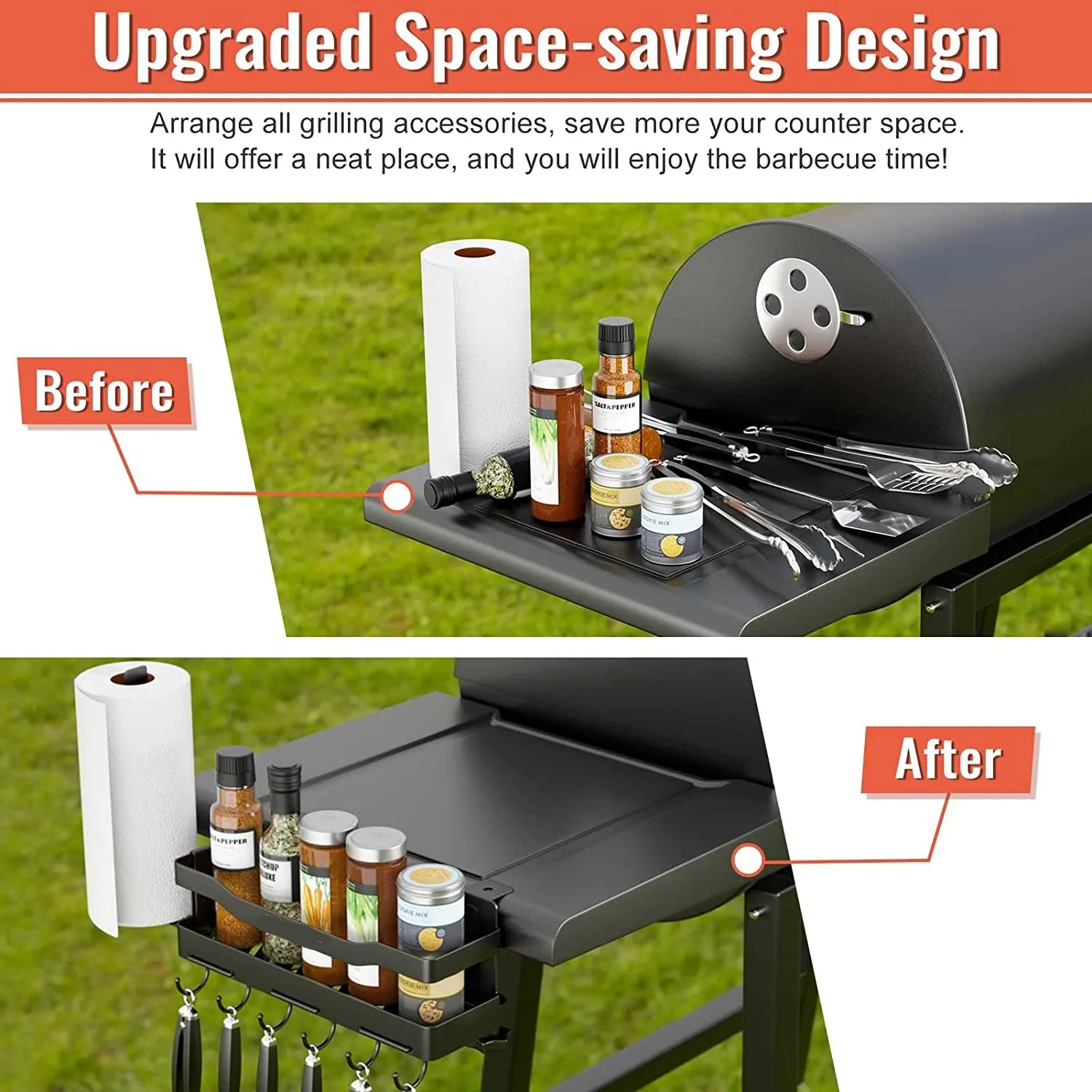 Upgraded Griddle Caddy Space Saving BBQ Accessories Storage Box