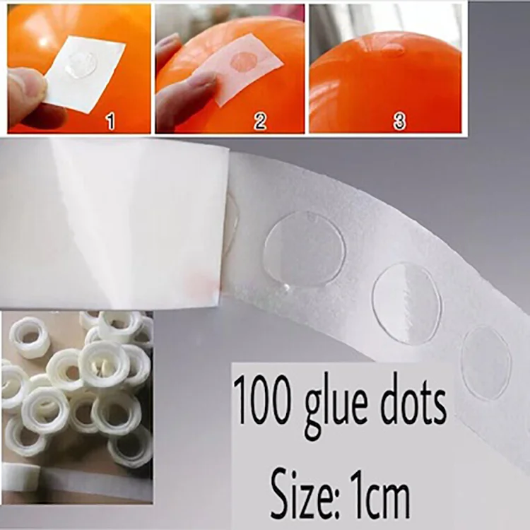 UPINS 300 Pcs Point Dots Balloon Glue Removable Adhesive Point Tape, 3  Rolls Double Sided Dots Stickers for Craft Wedding Decoration