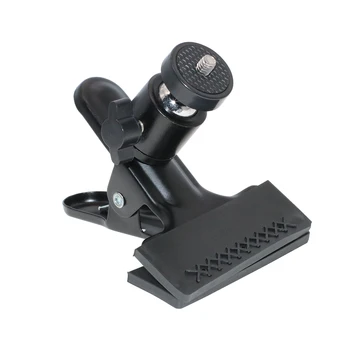 J016 Adjustable 1/4 UNC Screw 360 Rotating Panoramic Aluminum Camera Tripod Plate Ball Head Super Clamp detail image