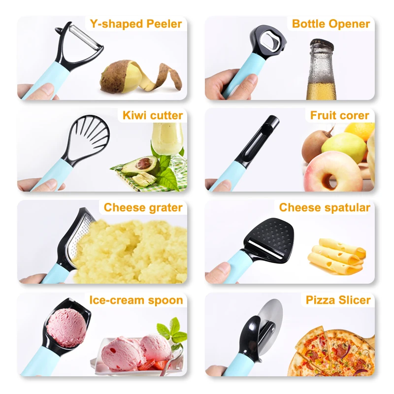 Kitchen Gadgets Set, Cheese Grater, Bottle Opener, Fruit Peeler