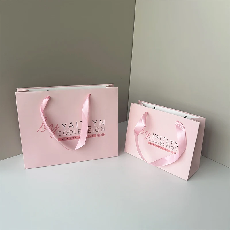 OEM Custom With Your Own Logo Print Printing Luxury Boutique Small Gift Shopping Jewellery Jewelry Packaging Paper Bag