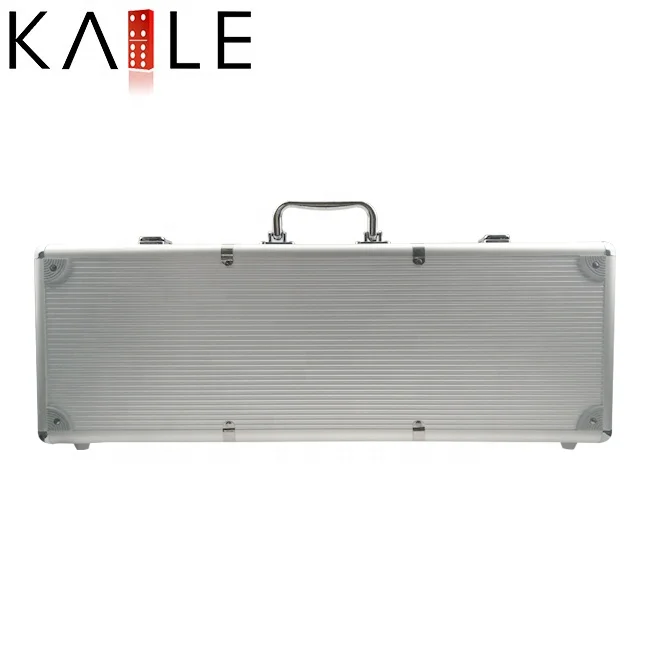 Серебристый алюминиевый корпус 500 шт. футляр для покерных чипов