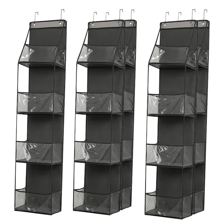 Wholesale Door Organizer Hanging Storage Bag Command Hooks For Hanging Pictures Non Woven Fabric With Clear Pockets