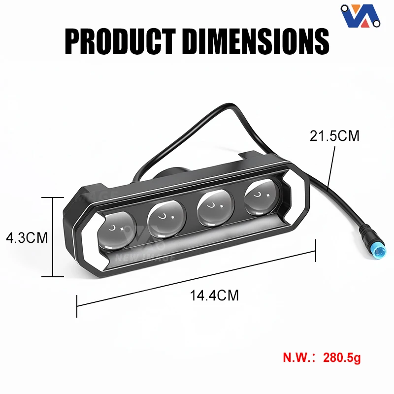 front-light assembly with bracket and cable