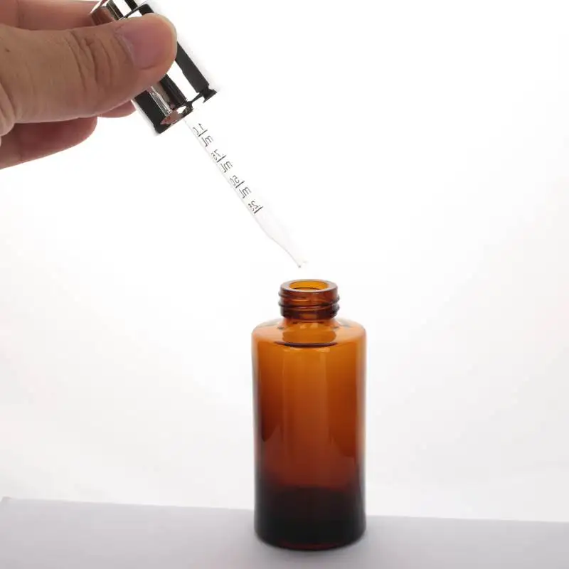 20ml 30ml 40ml Amber Empty Glass Dropper Bottles with Aluminium Gold Push Cap