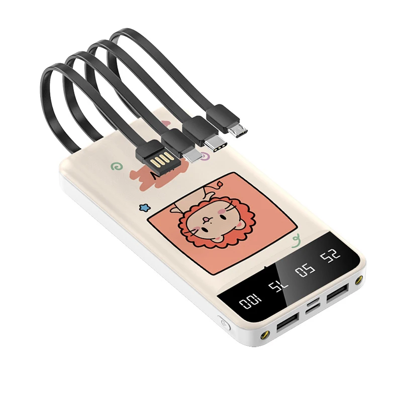 Портативное зарядное устройство 20000 мАч, зарядное устройство с двойным выходом, зарядное устройство с цифровым индикатором для мобильных телефонов