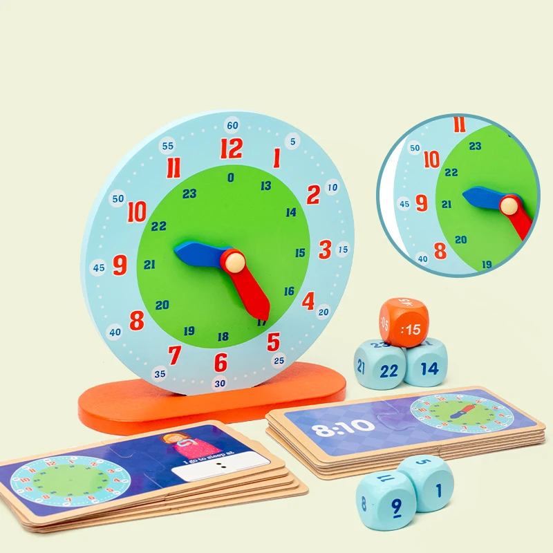 Horloge multifonctionnelle en bois pour enfants, outils pédagogiques, Cognition du temps, jouets éducatifs préscolaires pour enfants