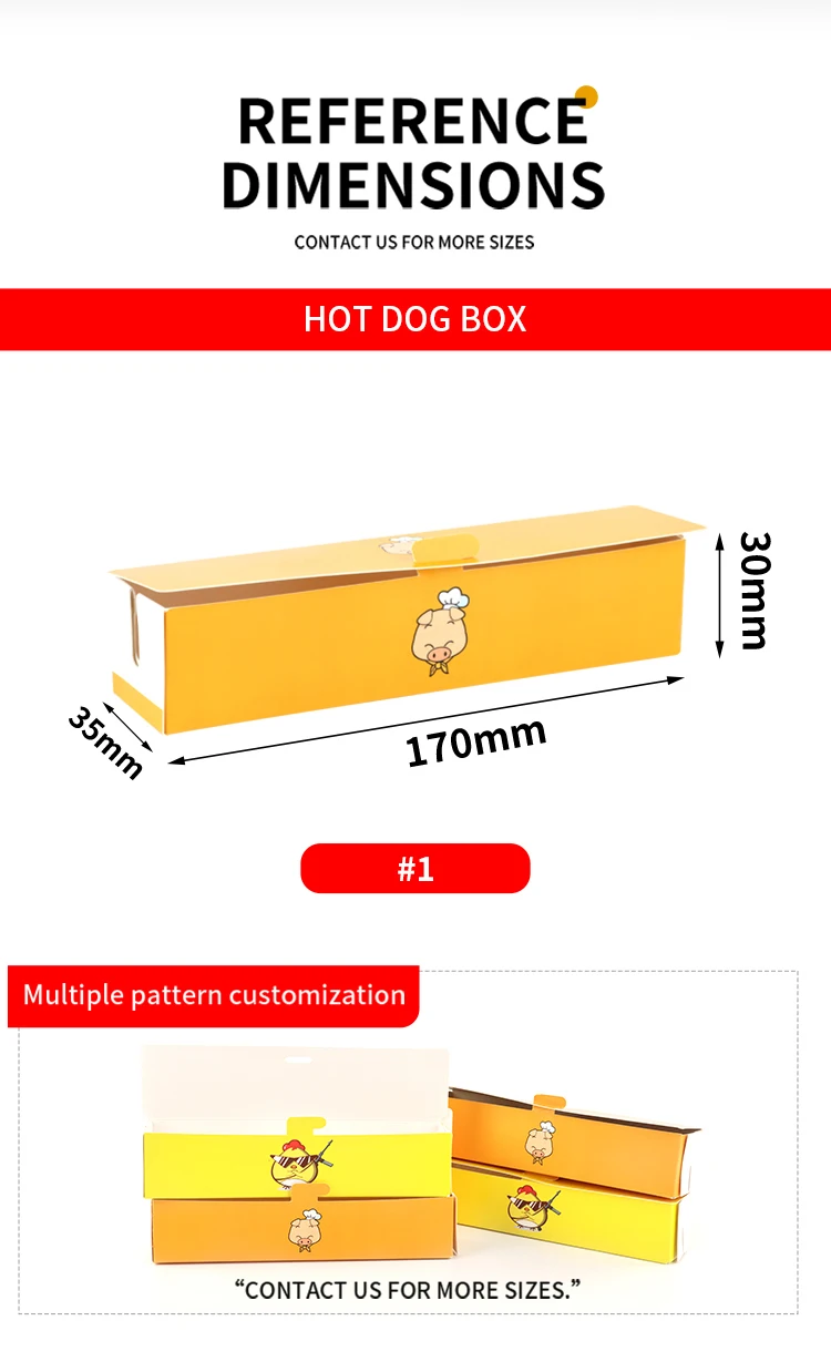 product bread hot dog box kraft paper disposable paper tray with lid rectangular cheese hot dog trays takeout sausage snack box-6