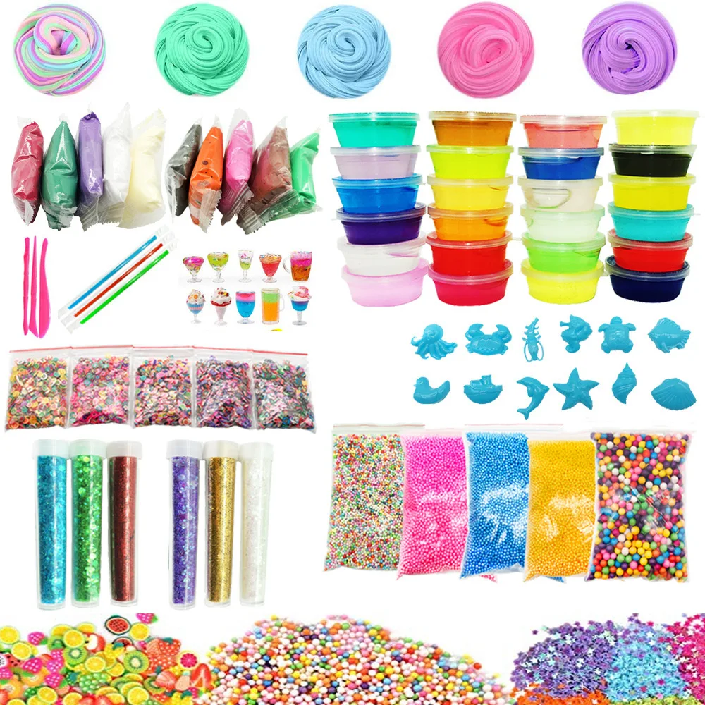 Educational Activator Crystal Clear Cream Set Slime Kit Putty Making Kits DIY Charms Toys Slime Kit for Kids