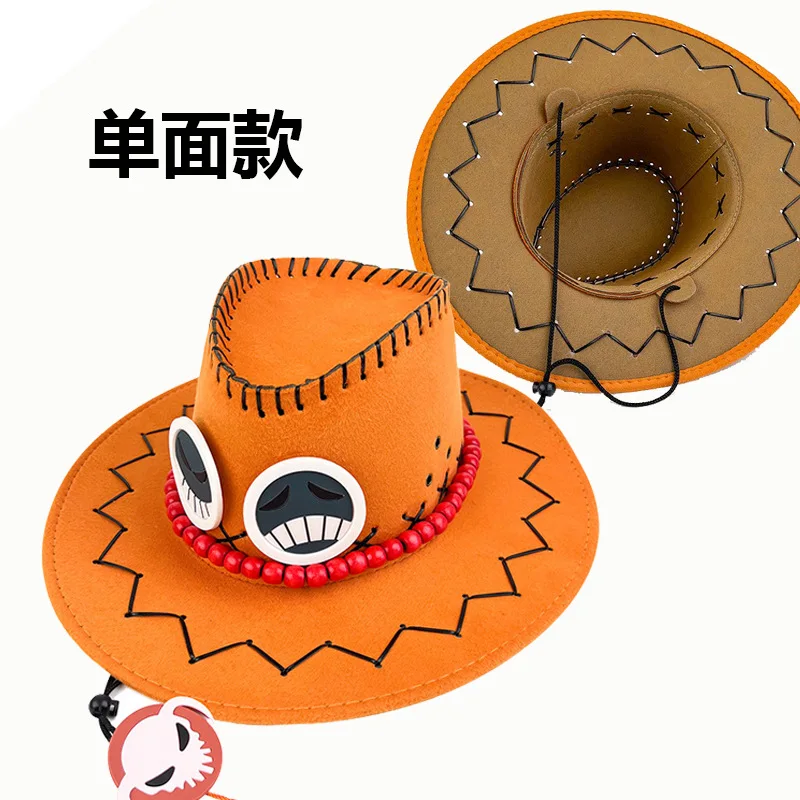 Anime One Pieces Portgas D Ace Cowboy Hat Cosplay Cap Cartoon Fashion  Costume Ornament Accessories Children Fans Birthday Gift - AliExpress