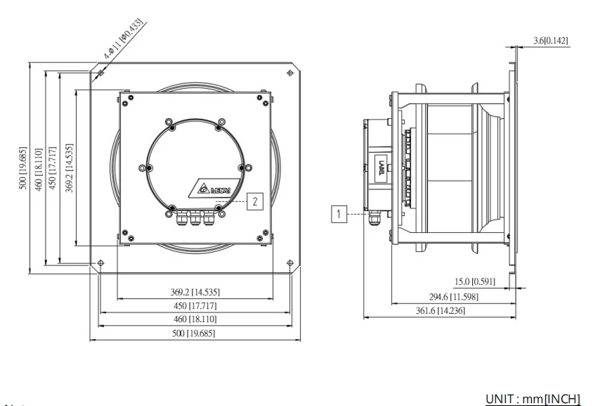 Air Handling Unit, GTM036PUS32R, 400V, K3G400-PW03-01, 400mm - detail 16