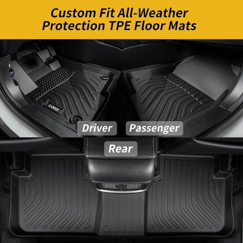 For 2013-2022 Acura ILX Sedan 4DR TPE Front & Rear Floor Mats Trunk Cargo Liner - View #5