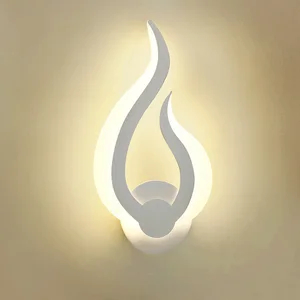 Interior Modern Decor Wall Lights Indoor Acrylic LED Wall Sconce with Art Flame Shape Warm White Lamps Dimmable for Hotel Home