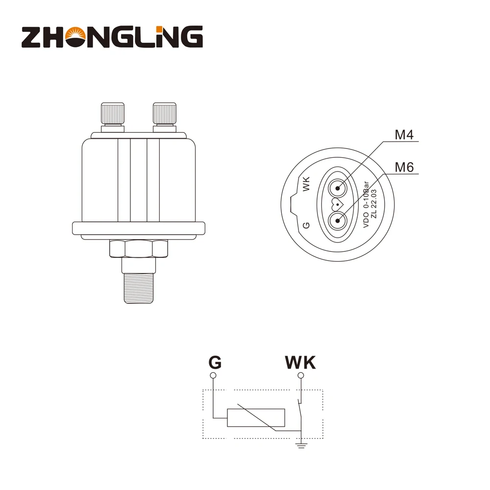 Fuel Pressure Sensor Double Connection Transducer Switch 0-10 Bar Vdo ...