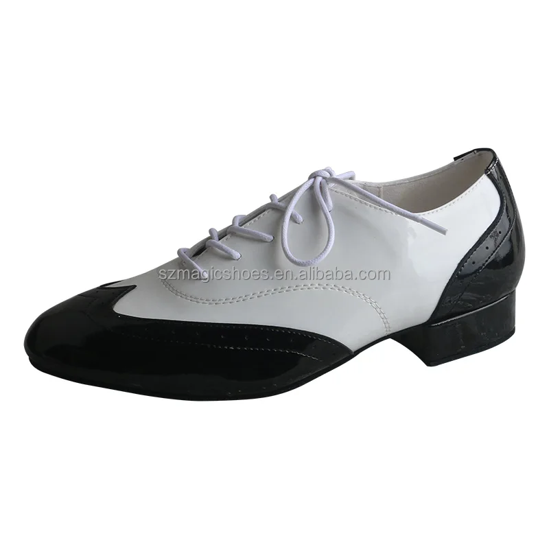 Shoes Boys Moden Dance Shoes Pom Balloom Latin Dance Shoes Solid Color Lace Up Leather Shoes Black%2f5428224472