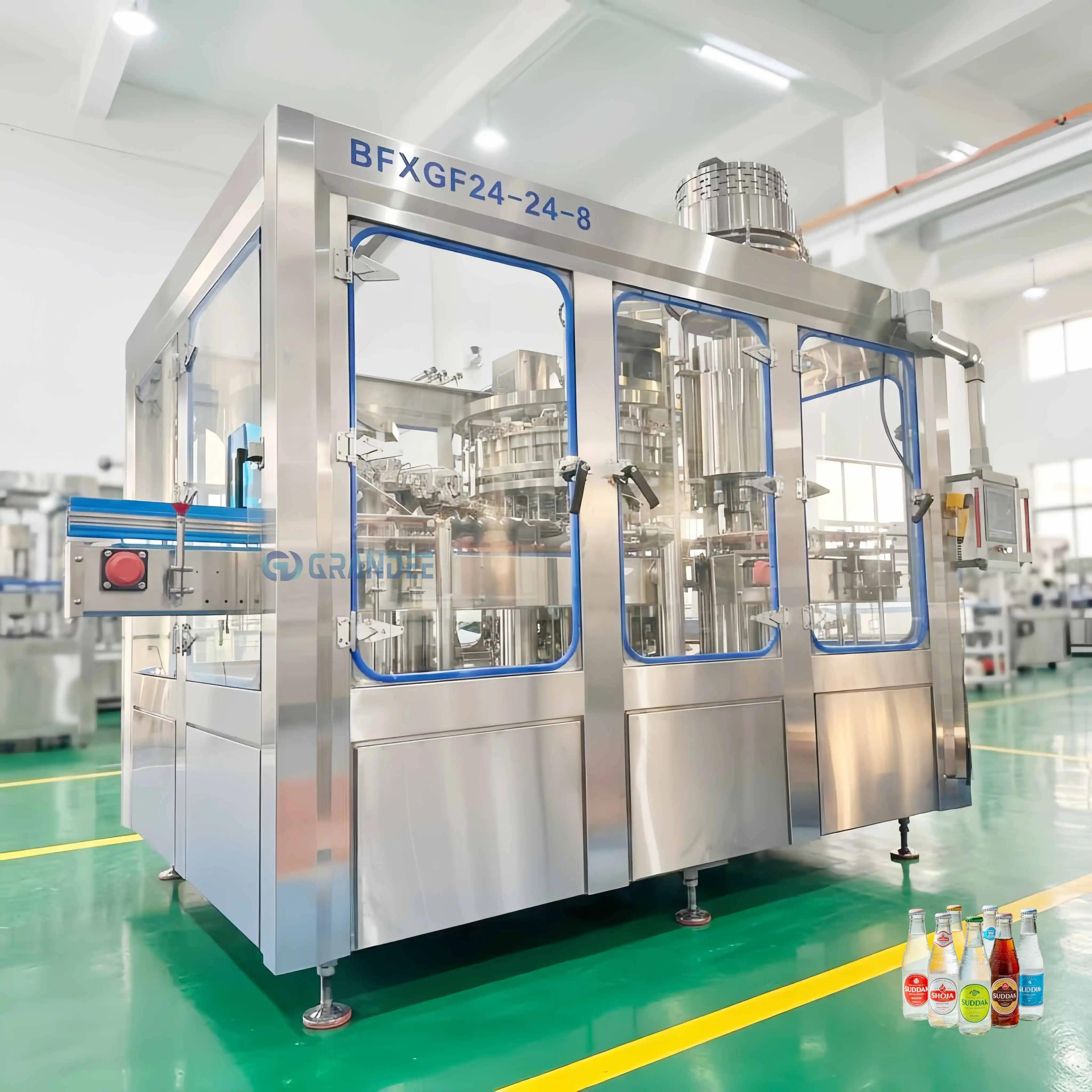 product hot sale automatic glass bottle carbonated drink sparkling water soft drink making filling machine line plant-3