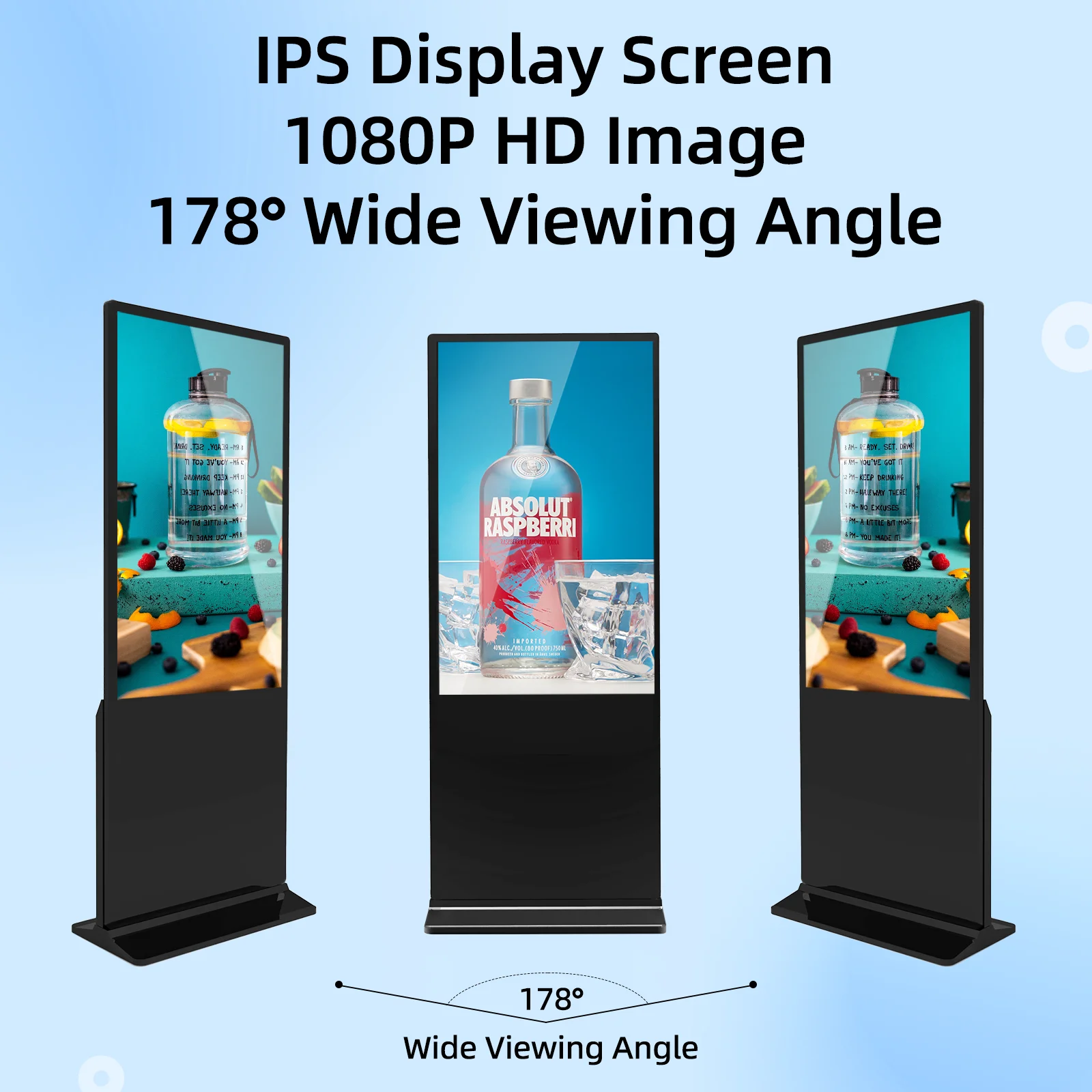 MWE Livraison gratuite Panneau d'affichage numérique intérieur ultra-mince LCD HD 65 pouces avec écran tactile, totem, pour publicité publique et borne interactive_voghion.com