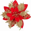 Red velvet gold powder flower 14cm