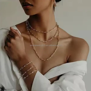 2026 Wholesale New Style Hiphop S925 Sterling Silver Italian Jewelry 3mm 6mm 14K Gold Plated Curb Paperclip Chain for Women Men