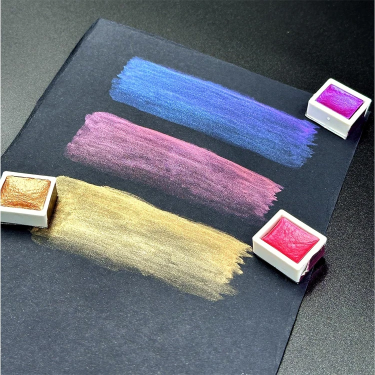 Изготовленный на заказ бесплатный образец 8 12 24 36 48 цветов художник твердый акварельный качественный набор красок для торта