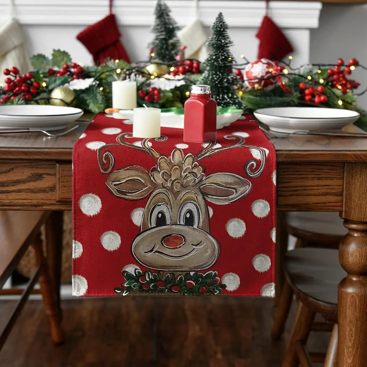 Щелкунчики для обеденного стола Декор водонепроницаемый Лен настольная дорожка и набор ковриков в британском стиле стильны рождественских скатерть для стола