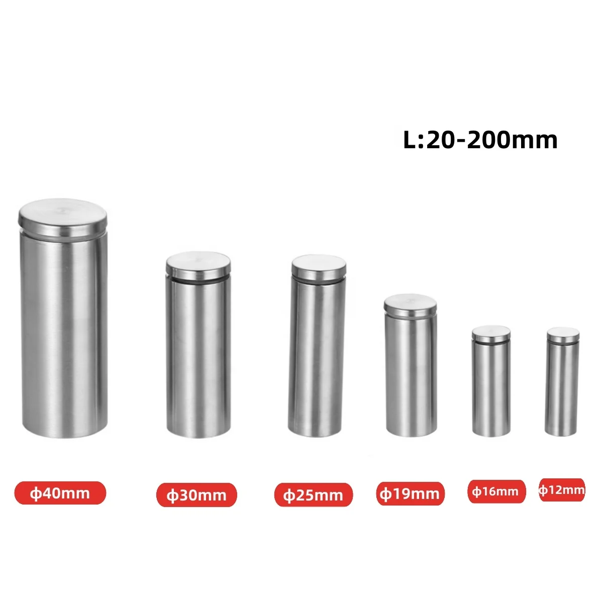 China Supplier Hollow Flat Top Stainless Steel glass standoff fittings Hardware spacer fastener details