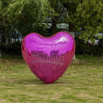 Zhenmei Manufacturer Reflective PVC Giant Inflatable Heart Mirror Balloon Large Inflatable Mirror Heart for valentine's day