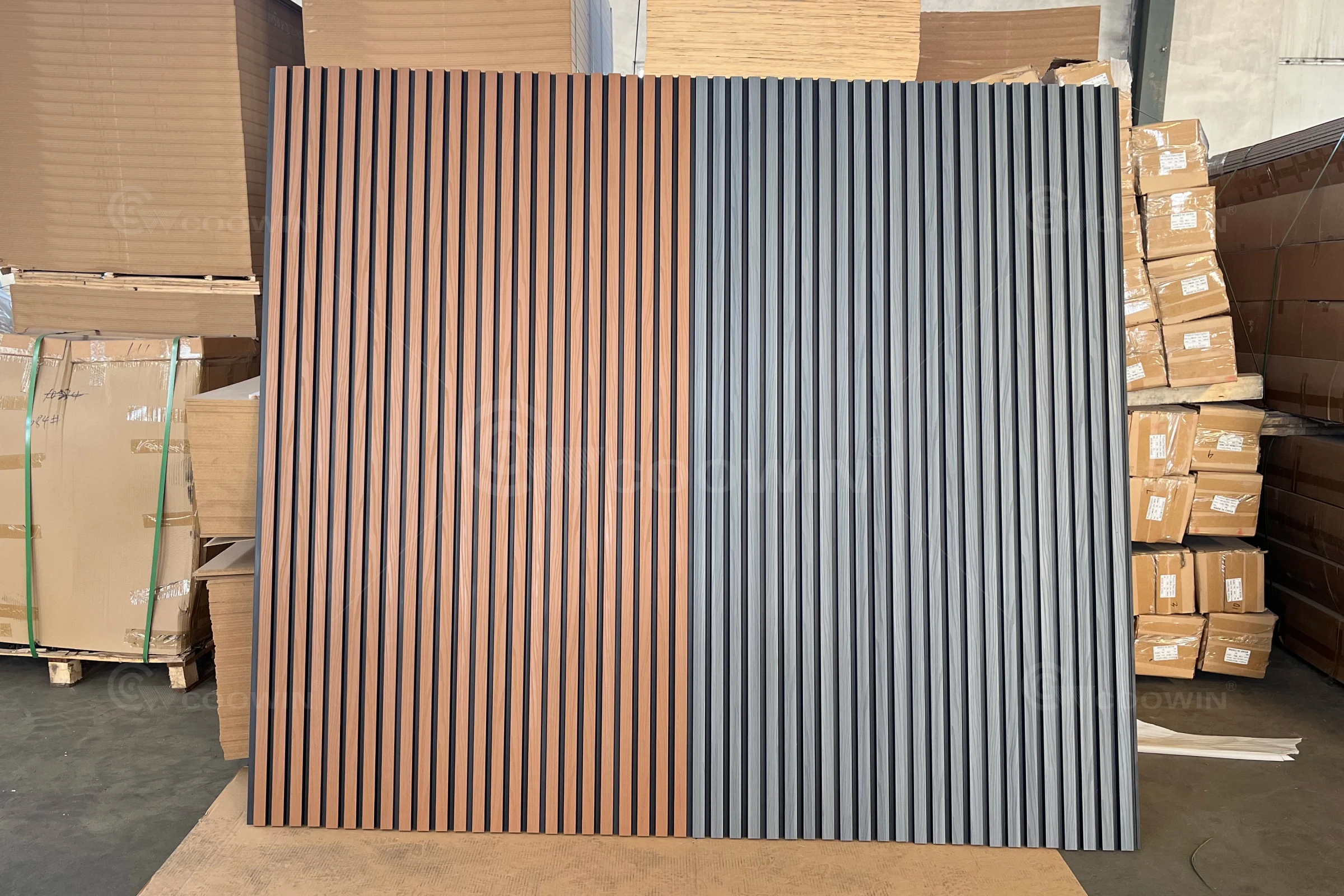 Hot Sale Coextrusion Cladding Fluted Wpc Teak Oak Birch Outdoor Slat Fluted Wall Panel