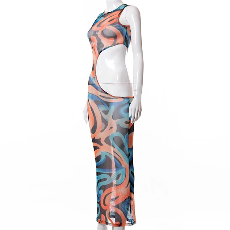 MOEN Hollow Out Sleeveless vestido de dama Womens Summer dress Trending Products 2021 Woman Long Dresses