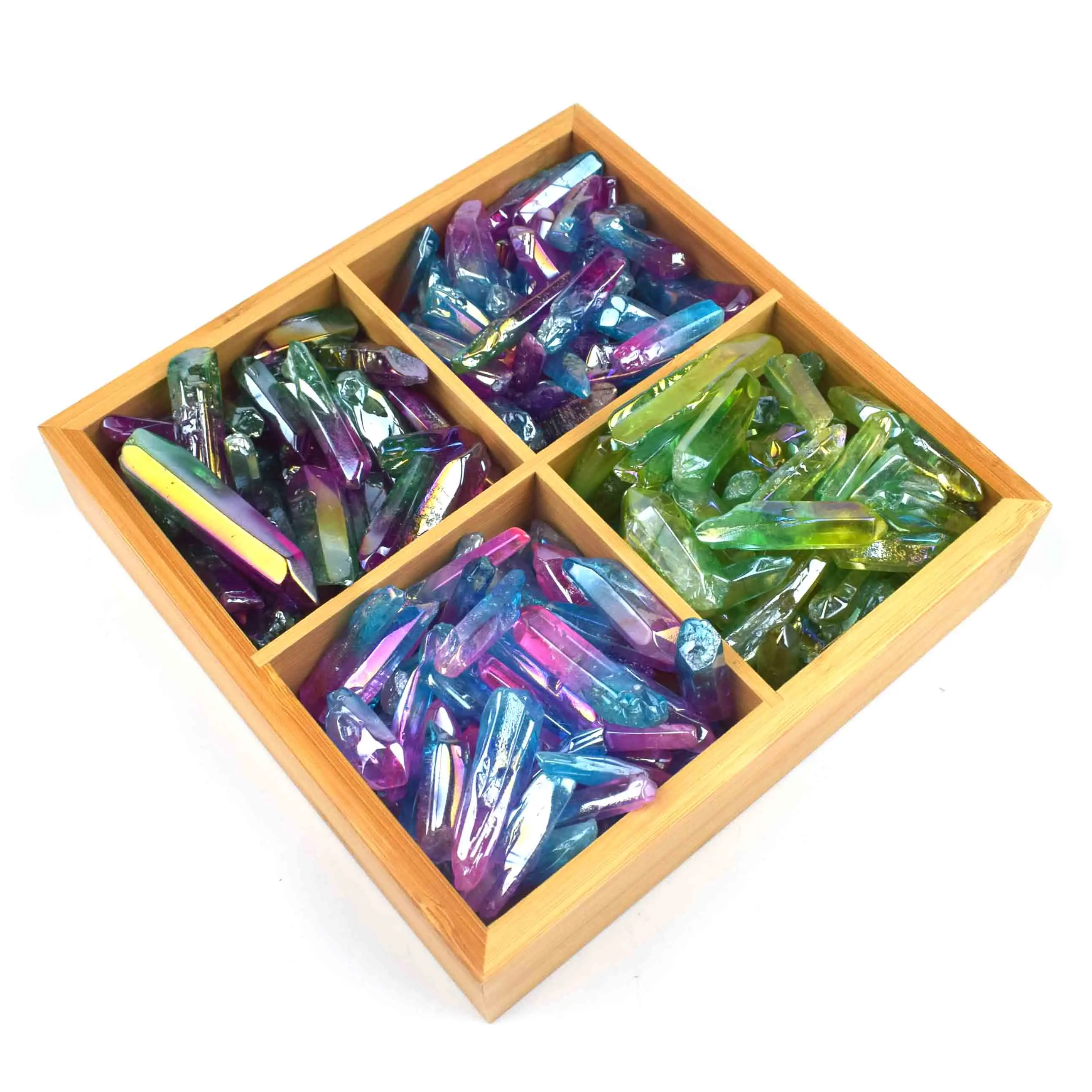 Оптовая продажа, 100 г, полированный Ангел Aura, прозрачный кварцевый кристалл, башня для исцеления