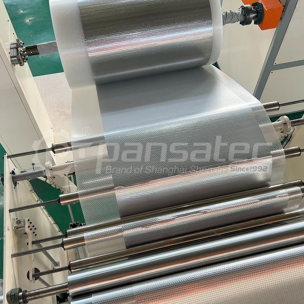 China Shanghai Pansatec ISO CE Certificated Multi Layer Single Screw Two Side Lamination air Bubble Film Sheet Making Machine
