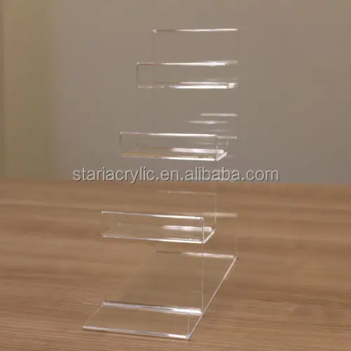 Acrylic Display Riser 4 Tiers Plastic Mobile Phone Stand Acrylic Clutch Bag Wallets Purse Display Stand