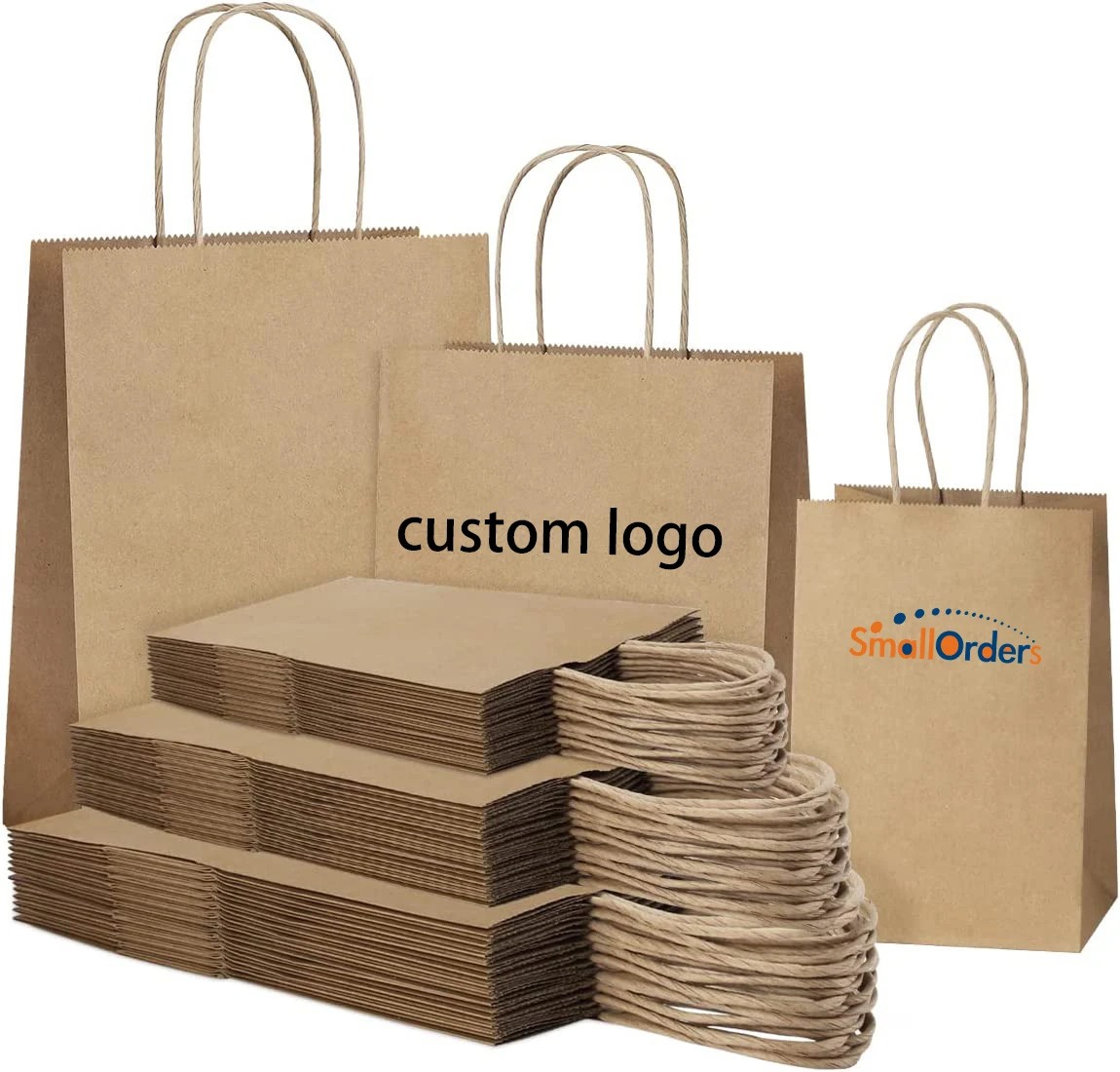 Promotional Paper Bags with your own logo reusable kraft paper bag sacs en papier sacola personalizada de papel