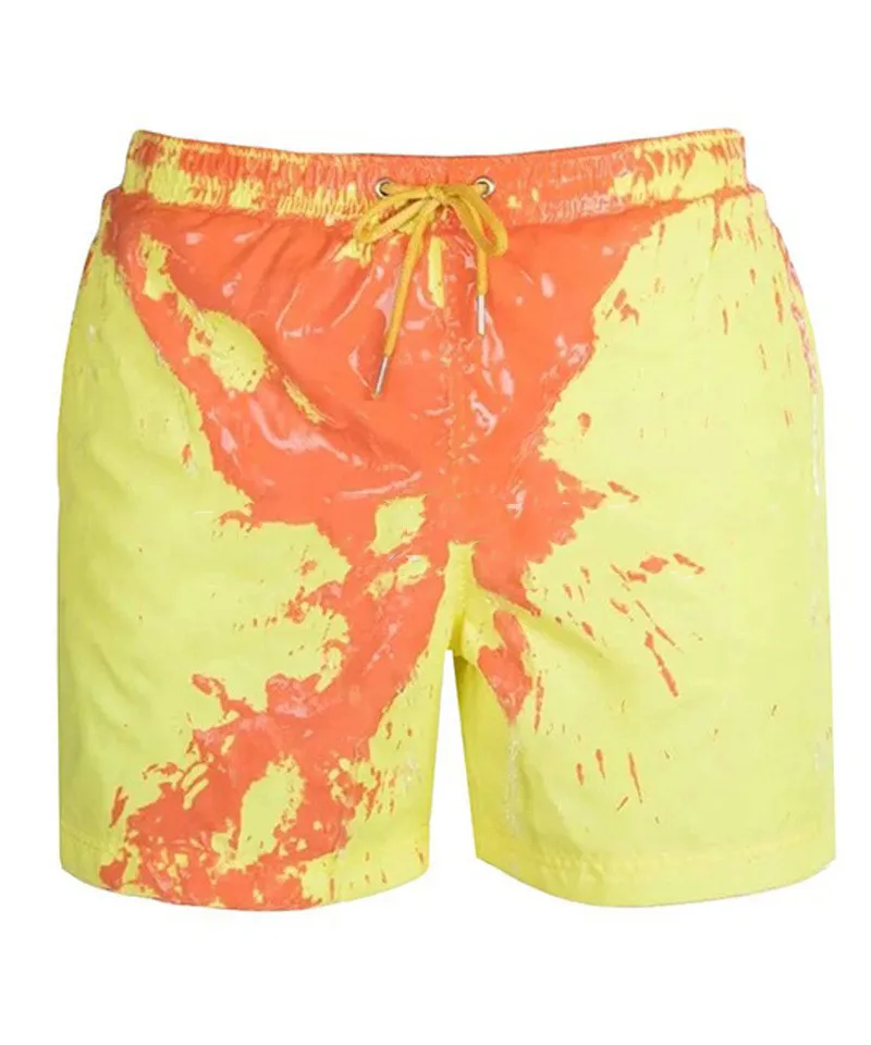 summer mens warm color changing shorts 100 % polyester for men swim beach shorts for men613_voghion.com